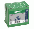 CABEZA PLANA SPAX-S NERVIOS DE FRENADO RANURA EN CRUZ Z1 ROSCA COMPLETA WIROX 200 UD.