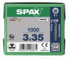 CABEZA PLANA SPAX-S NERVIOS DE FRENADO RANURA EN CRUZ Z1 ROSCA COMPLETA WIROX 1000 UD.