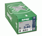 CABEZA PLANA SPAX-S NERVIOS DE FRENADO RANURA EN CRUZ Z1 ROSCA COMPLETA WIROX 1000 UD.