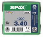 CABEZA PLANA SPAX-S NERVIOS DE FRENADO RANURA EN CRUZ Z1 ROSCA COMPLETA WIROX 1000 UD.