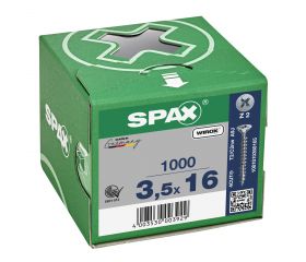CABEZA MÚLTIPLE PLANA SPAX RANURA EN CRUZ Z2 ROSCA COMPLETA WIROX 1000 UD.
