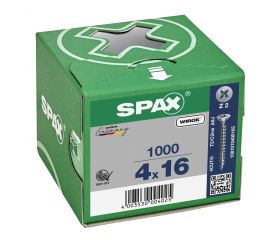 CABEZA MÚLTIPLE PLANA SPAX RANURA EN CRUZ Z2 ROSCA COMPLETA WIROX 1000 UD.