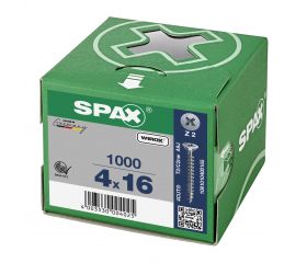 CABEZA MÚLTIPLE PLANA SPAX RANURA EN CRUZ Z2 ROSCA COMPLETA WIROX 1000 UD.