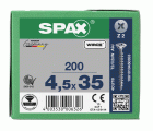 CABEZA MÚLTIPLE PLANA SPAX RANURA EN CRUZ Z2 ROSCA COMPLETA WIROX 200 UD.