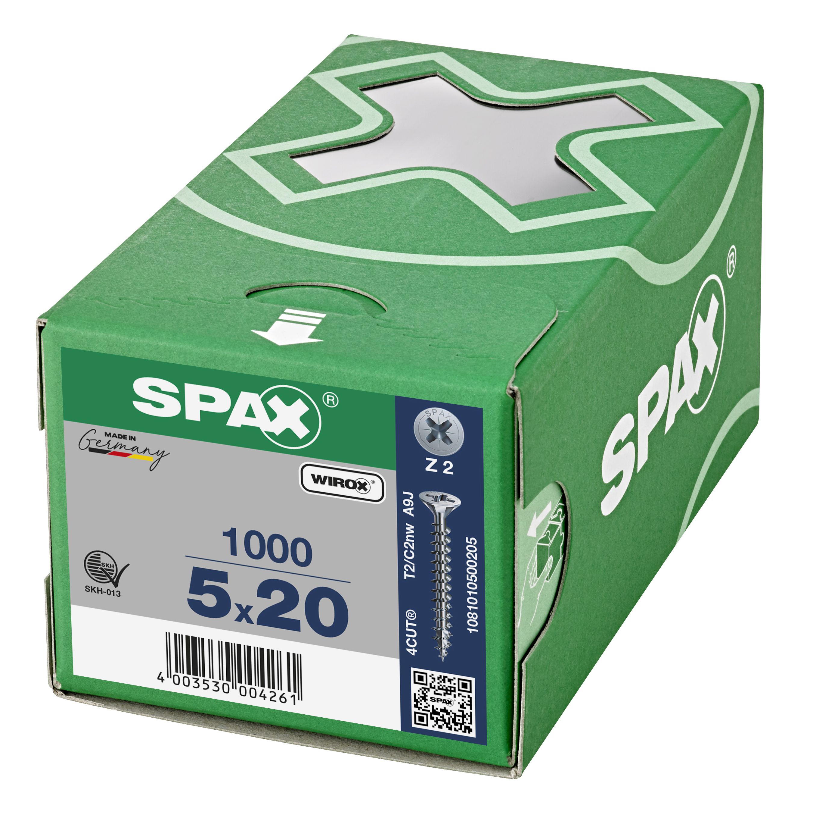 CABEZA MÚLTIPLE PLANA SPAX RANURA EN CRUZ Z2 ROSCA COMPLETA WIROX 1000 UD.