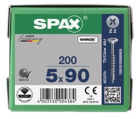 CABEZA MÚLTIPLE PLANA SPAX RANURA EN CRUZ Z2 ROSCA PARCIAL WIROX 200 UD.