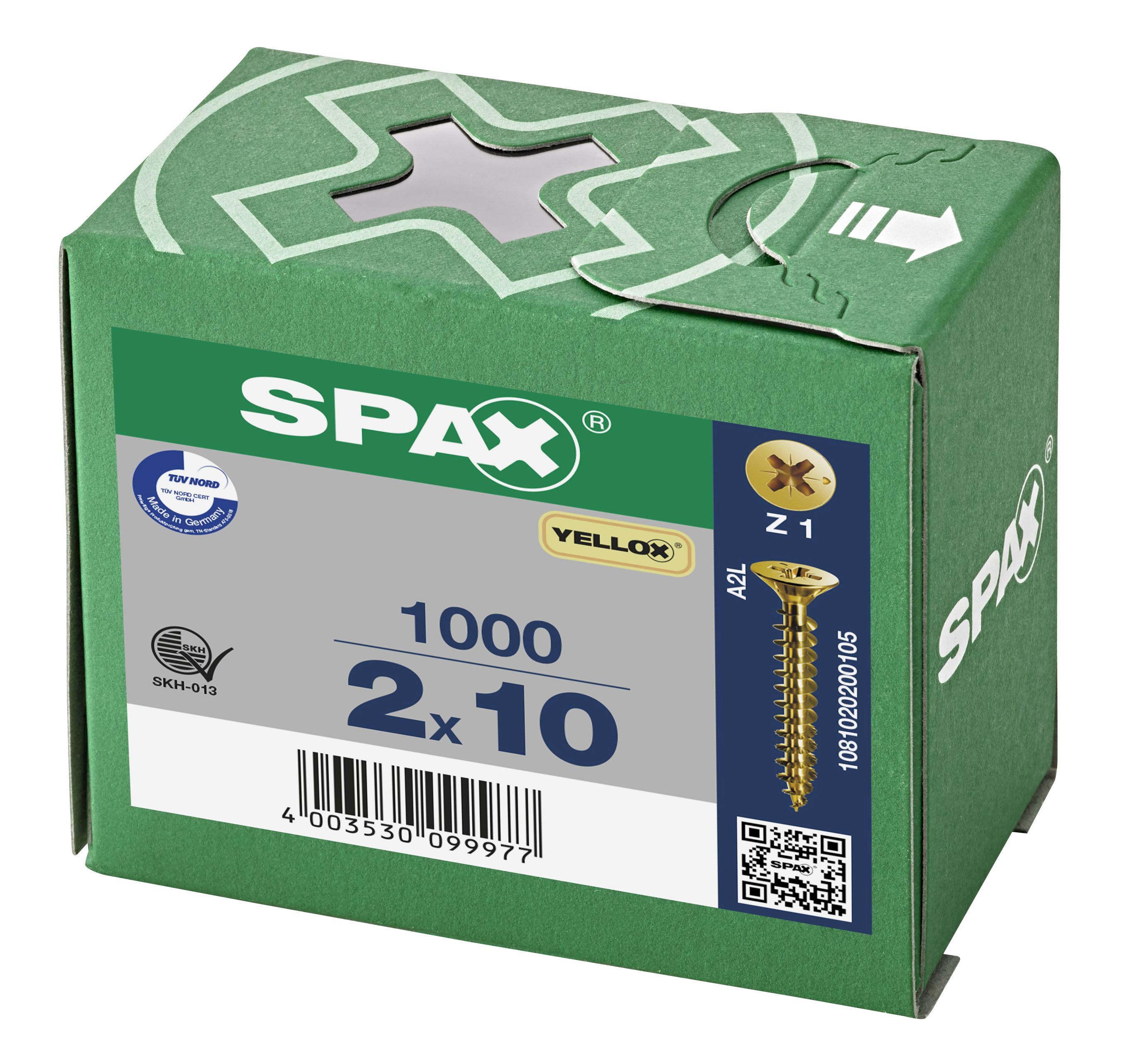 CABEZA PLANA SPAX-S RANURA EN CRUZ Z1 ROSCA COMPLETA YELLOX 1000 UD.