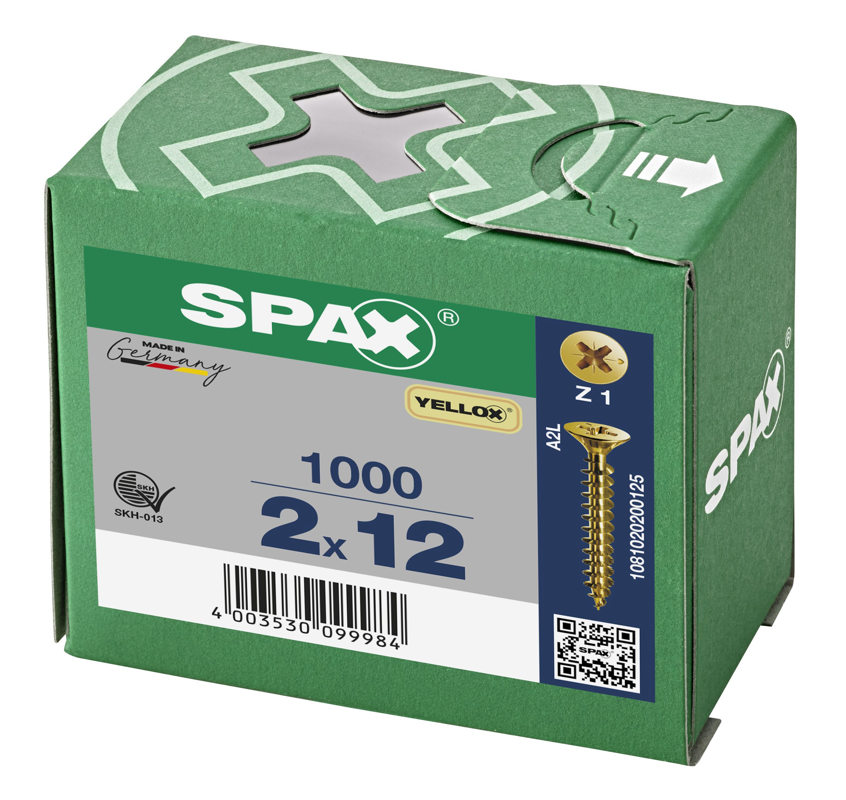 CABEZA PLANA SPAX-S RANURA EN CRUZ Z1 ROSCA COMPLETA YELLOX 1000 UD.