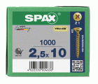 CABEZA PLANA SPAX-S NERVIOS DE FRENADO RANURA EN CRUZ Z1 ROSCA COMPLETA YELLOX 1000 UD.