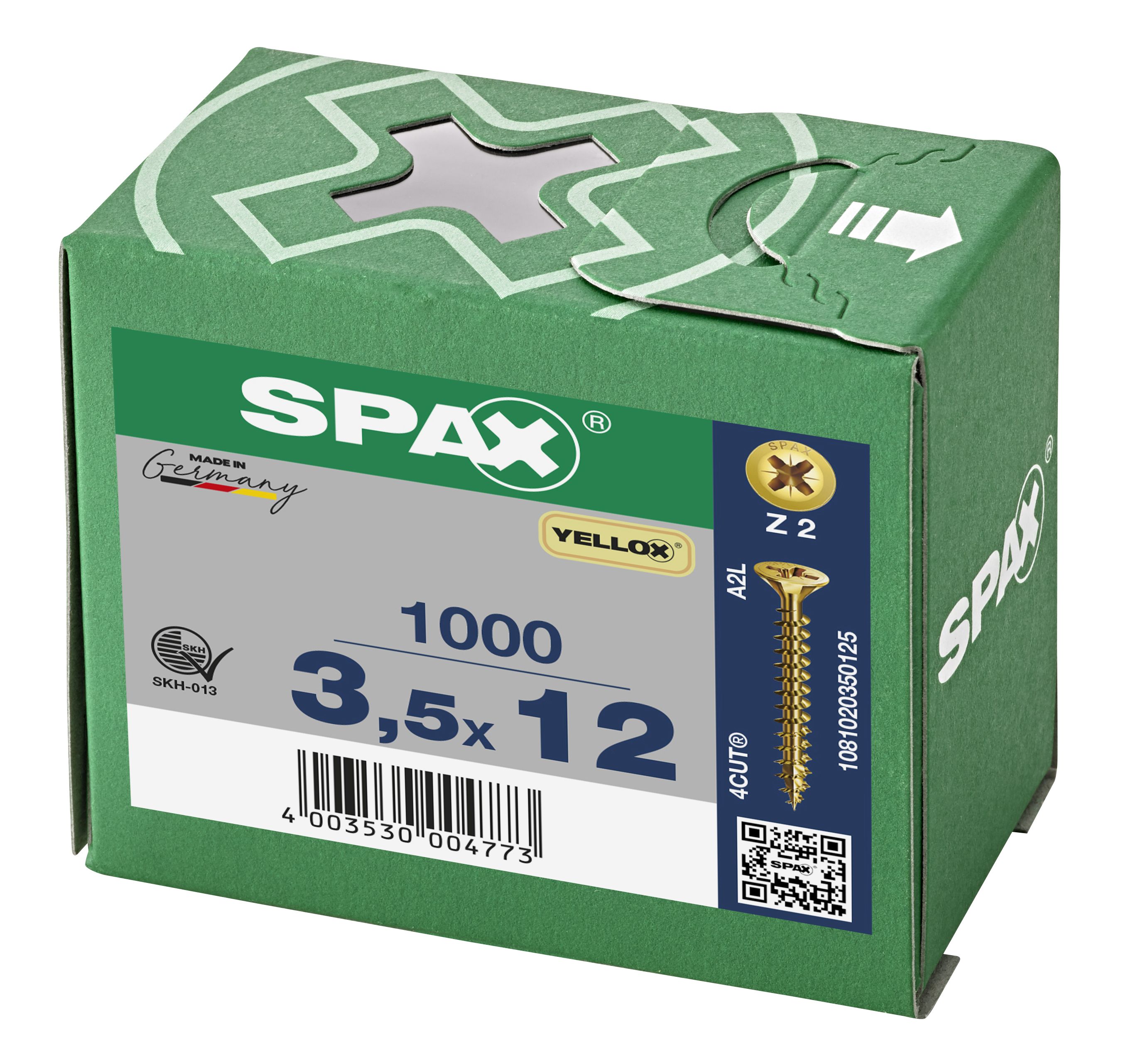 CABEZA MÚLTIPLE PLANA SPAX RANURA EN CRUZ Z2 ROSCA COMPLETA YELLOX 1000 UD.