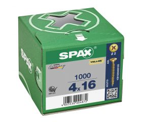 CABEZA MÚLTIPLE PLANA SPAX RANURA EN CRUZ Z2 ROSCA COMPLETA YELLOX 1000 UD.