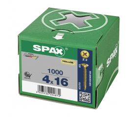 CABEZA MÚLTIPLE PLANA SPAX RANURA EN CRUZ Z2 ROSCA COMPLETA YELLOX 1000 UD.