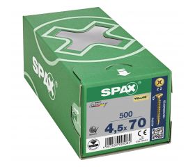 CABEZA MÚLTIPLE PLANA SPAX RANURA EN CRUZ Z2 ROSCA COMPLETA YELLOX 500 UD.