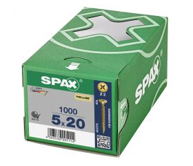 CABEZA MÚLTIPLE PLANA SPAX RANURA EN CRUZ Z2 ROSCA COMPLETA YELLOX 1000 UD.
