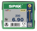 CABEZA MÚLTIPLE PLANA SPAX RANURA EN CRUZ Z3 ROSCA PARCIAL YELLOX 200 UD.
