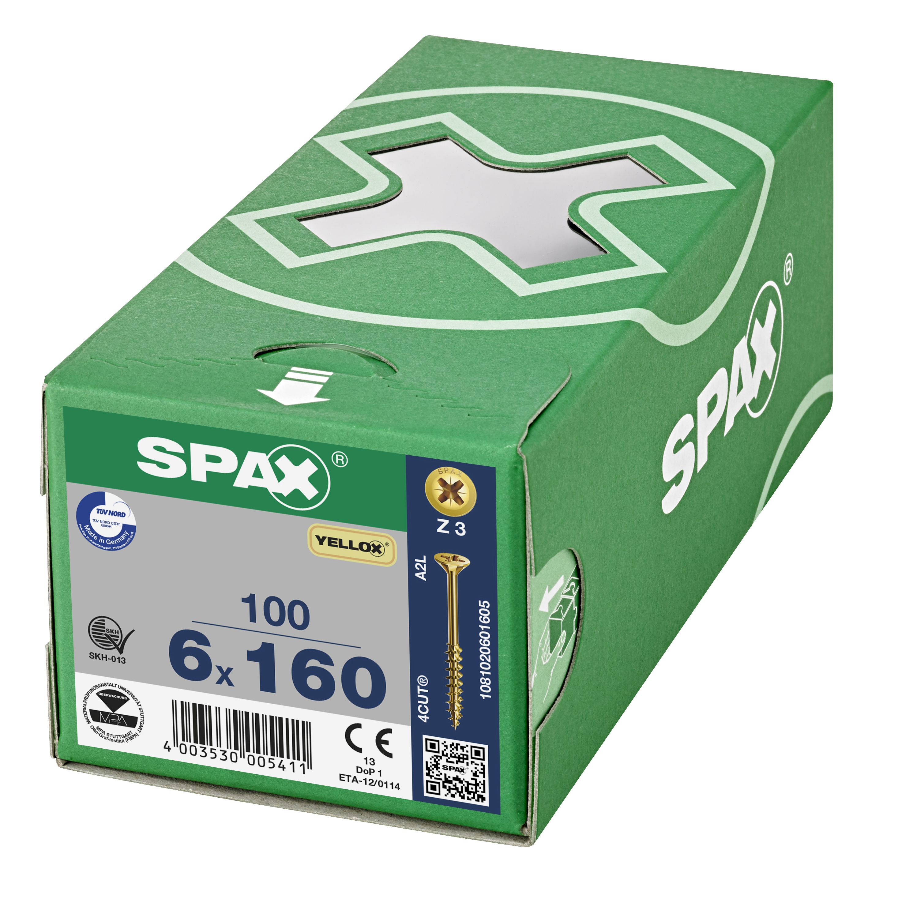 CABEZA MÚLTIPLE PLANA SPAX RANURA EN CRUZ Z3 ROSCA PARCIAL YELLOX 100 UD.