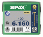 CABEZA MÚLTIPLE PLANA SPAX RANURA EN CRUZ Z3 ROSCA PARCIAL YELLOX 100 UD.