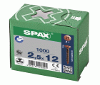 CABEZA PLANA SPAX-S NERVIOS DE FRENADO RANURA EN CRUZ Z1 ROSCA COMPLETA BRONCE 1000 UD.