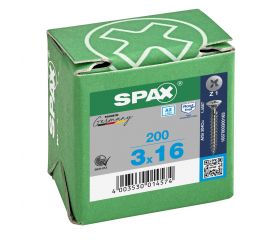 CABEZA PLANA SPAX-S A2 NERVIOS DE FRENADO RANURA EN CRUZ Z1 ROSCA COMPLETA 200 UD.