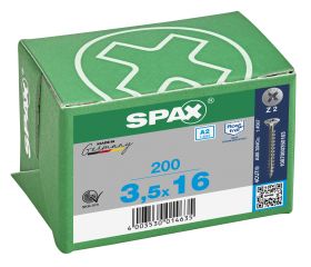 CABEZA MÚLTIPLE PLANA SPAX A2 RANURA EN CRUZ Z2 ROSCA COMPLETA 200 UD.