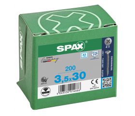 CABEZA MÚLTIPLE PLANA SPAX A2 RANURA EN CRUZ Z2 ROSCA COMPLETA 200 UD.