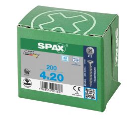 CABEZA MÚLTIPLE PLANA SPAX A2 RANURA EN CRUZ Z2 ROSCA COMPLETA 200 UD.
