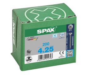 CABEZA MÚLTIPLE PLANA SPAX A2 RANURA EN CRUZ Z2 ROSCA COMPLETA 200 UD.