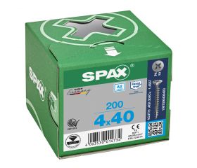 CABEZA MÚLTIPLE PLANA SPAX A2 RANURA EN CRUZ Z2 ROSCA COMPLETA 200 UD.