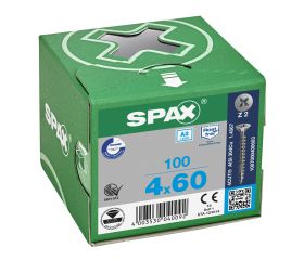 CABEZA MÚLTIPLE PLANA SPAX A2 RANURA EN CRUZ Z2 ROSCA COMPLETA 100 UD.