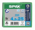 CABEZA MÚLTIPLE PLANA SPAX A2 RANURA EN CRUZ Z2 ROSCA COMPLETA 200 UD.