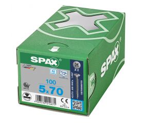 CABEZA MÚLTIPLE PLANA SPAX A2 RANURA EN CRUZ Z2 ROSCA COMPLETA 100 UD.