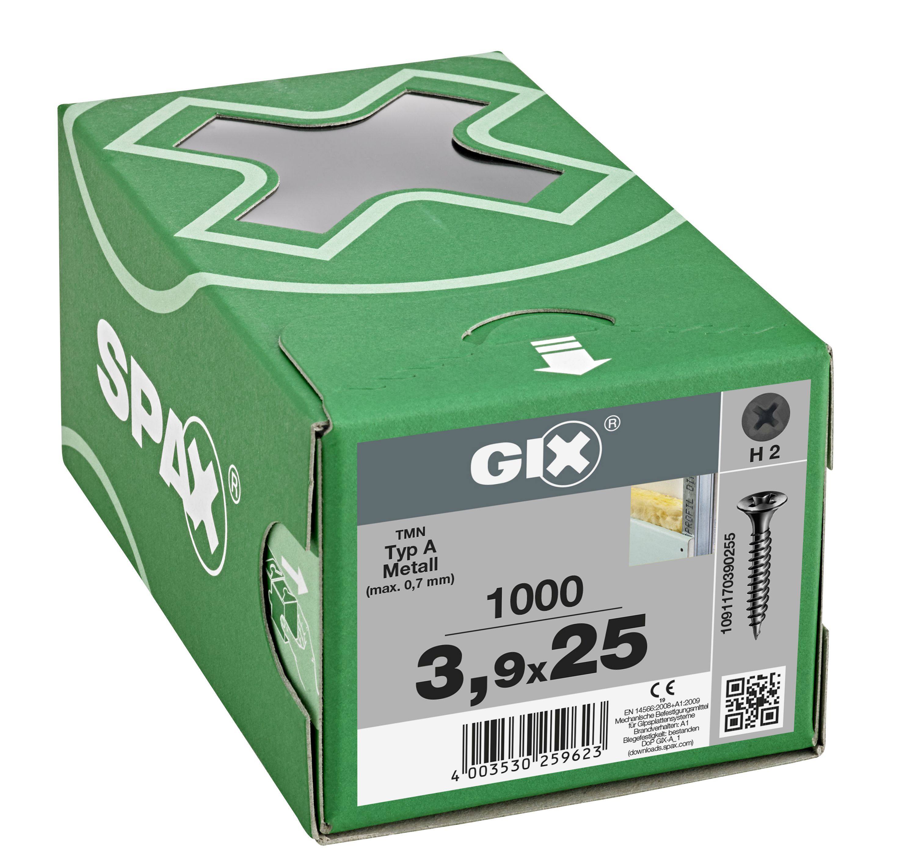 CABEZA DE TROMPETA GIX-A H2 ROSCA FINA FOSFATADO 1000 UD.