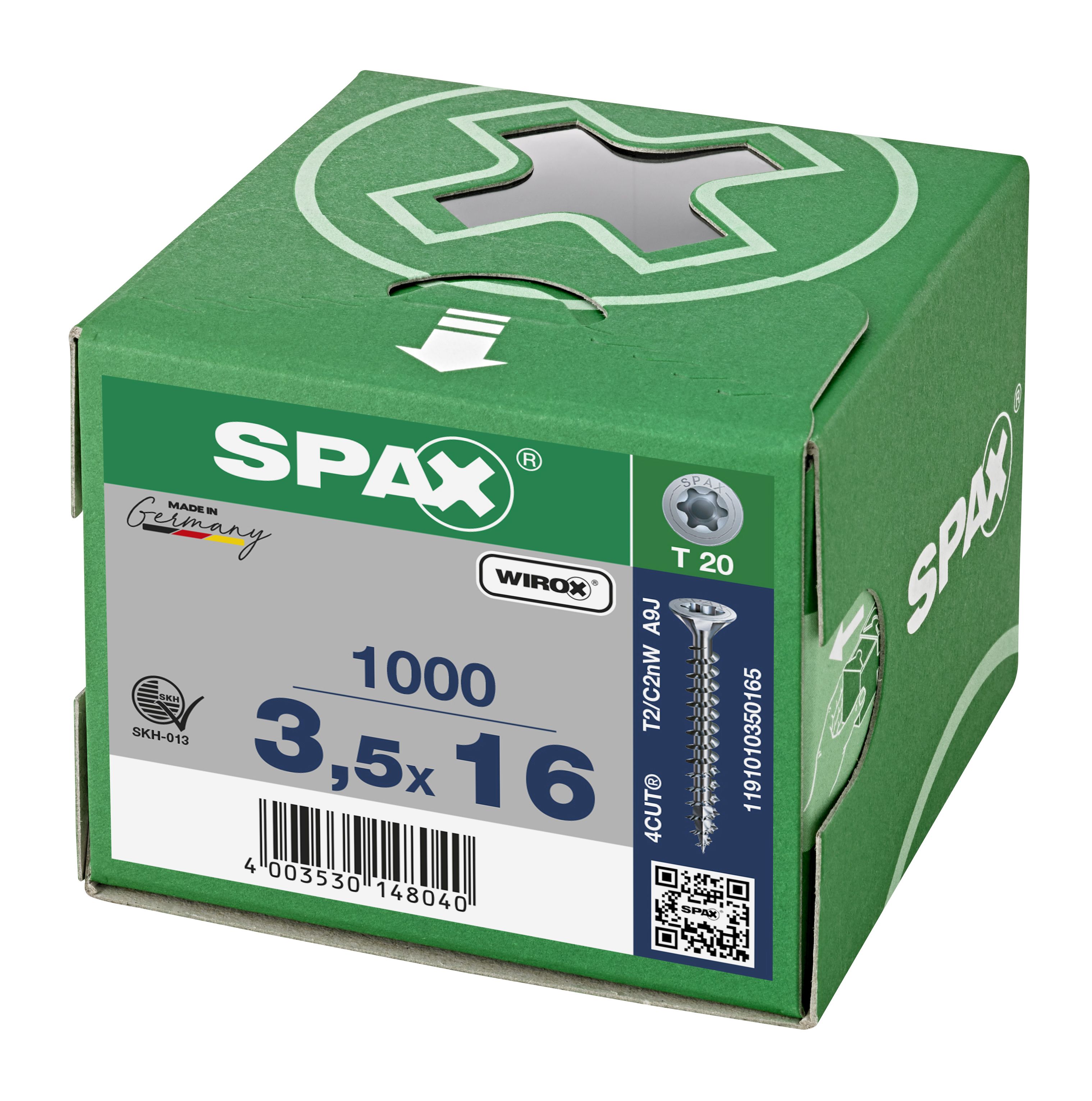 CABEZA MÚLTIPLE PLANA SPAX T-STAR PLUS T20 ROSCA COMPLETA WIROX 1000 UD.