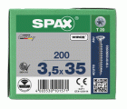 CABEZA MÚLTIPLE PLANA SPAX T-STAR PLUS T20 ROSCA COMPLETA WIROX 200 UD.