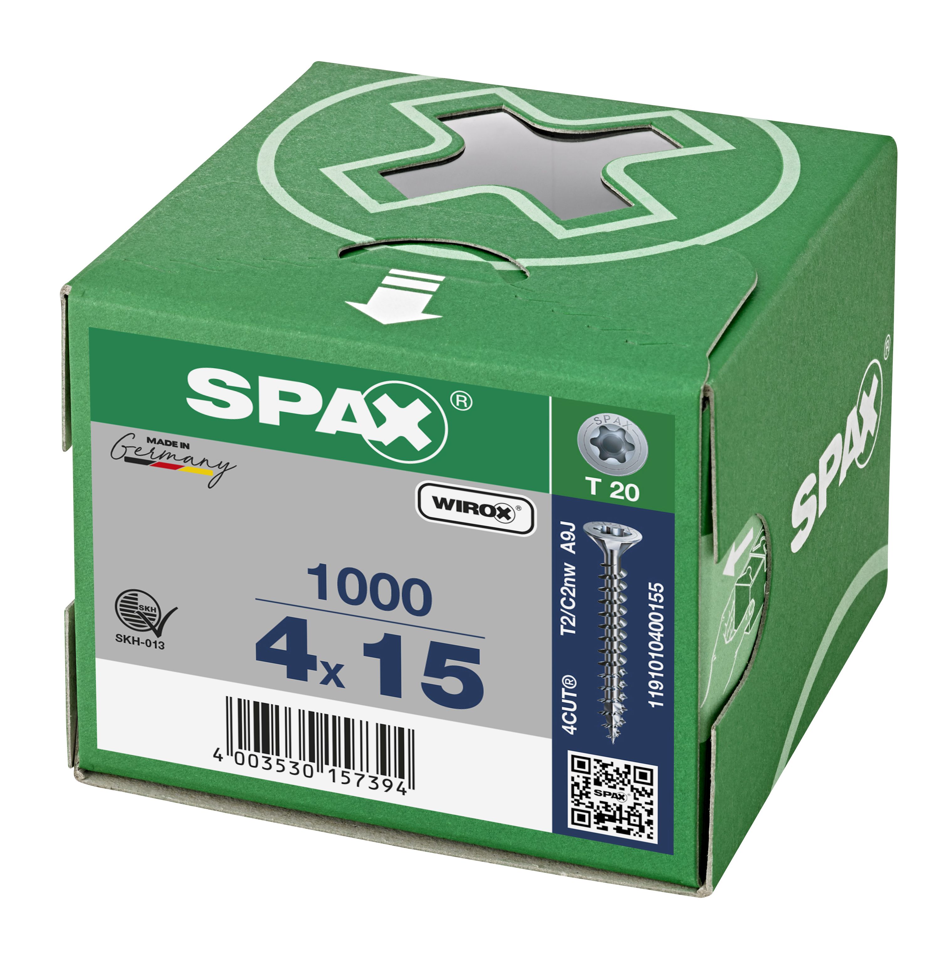 CABEZA MÚLTIPLE PLANA SPAX T-STAR PLUS T20 ROSCA COMPLETA WIROX 1000 UD.