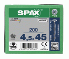 CABEZA MÚLTIPLE PLANA SPAX T-STAR PLUS T20 ROSCA COMPLETA WIROX 200 UD.