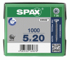 CABEZA MÚLTIPLE PLANA SPAX T-STAR PLUS T20 ROSCA COMPLETA WIROX 1000 UD.