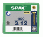 CABEZA PLANA SPAX-S NERVIOS DE FRENADO T-STAR PLUS T10 ROSCA COMPLETA YELLOX 1000 UD.