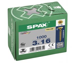 CABEZA PLANA SPAX-S NERVIOS DE FRENADO T-STAR PLUS T10 ROSCA COMPLETA YELLOX 1000 UD.
