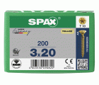 CABEZA PLANA SPAX-S NERVIOS DE FRENADO T-STAR PLUS T10 ROSCA COMPLETA YELLOX 200 UD.