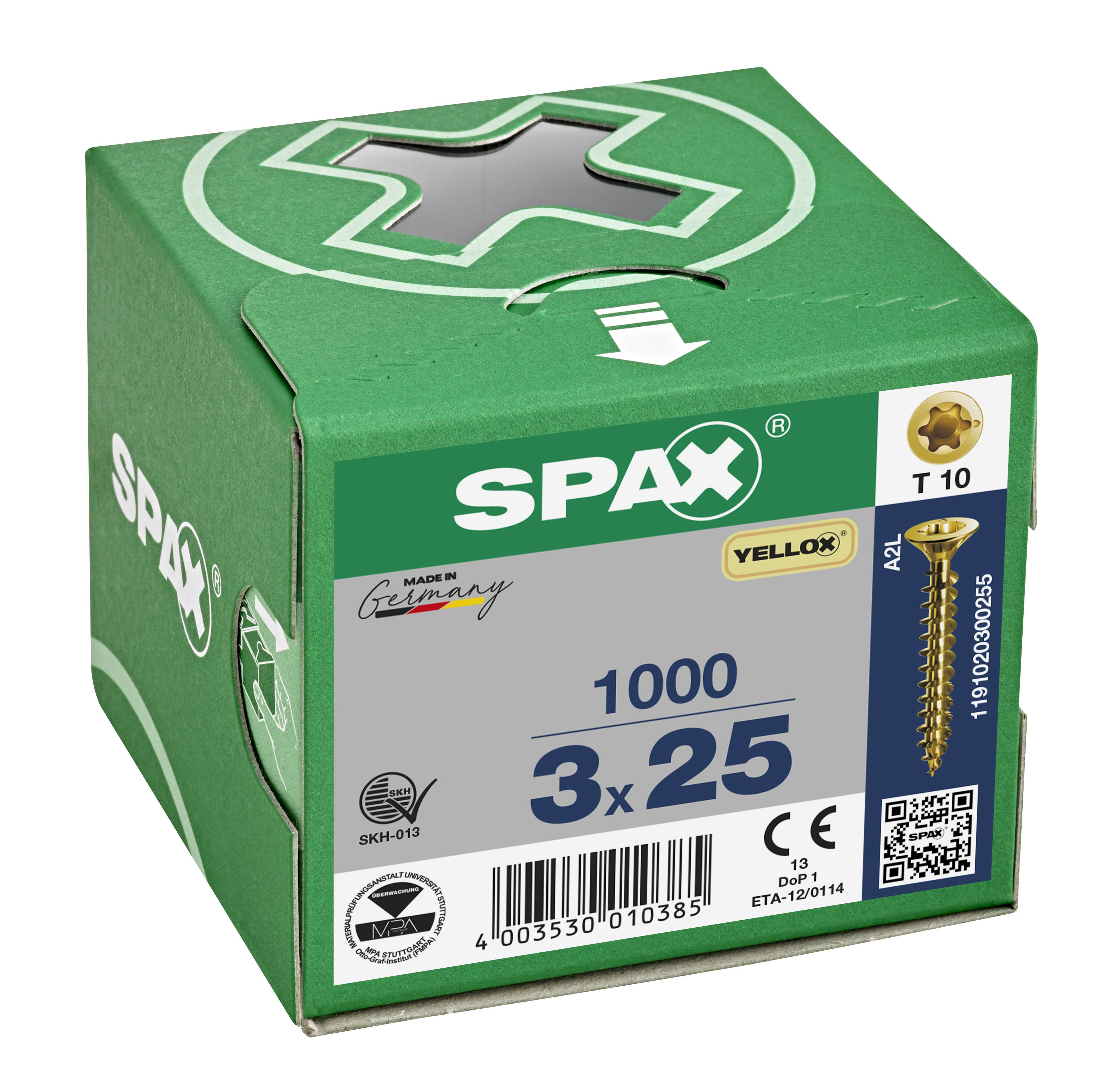 CABEZA PLANA SPAX-S NERVIOS DE FRENADO T-STAR PLUS T10 ROSCA COMPLETA YELLOX 1000 UD.