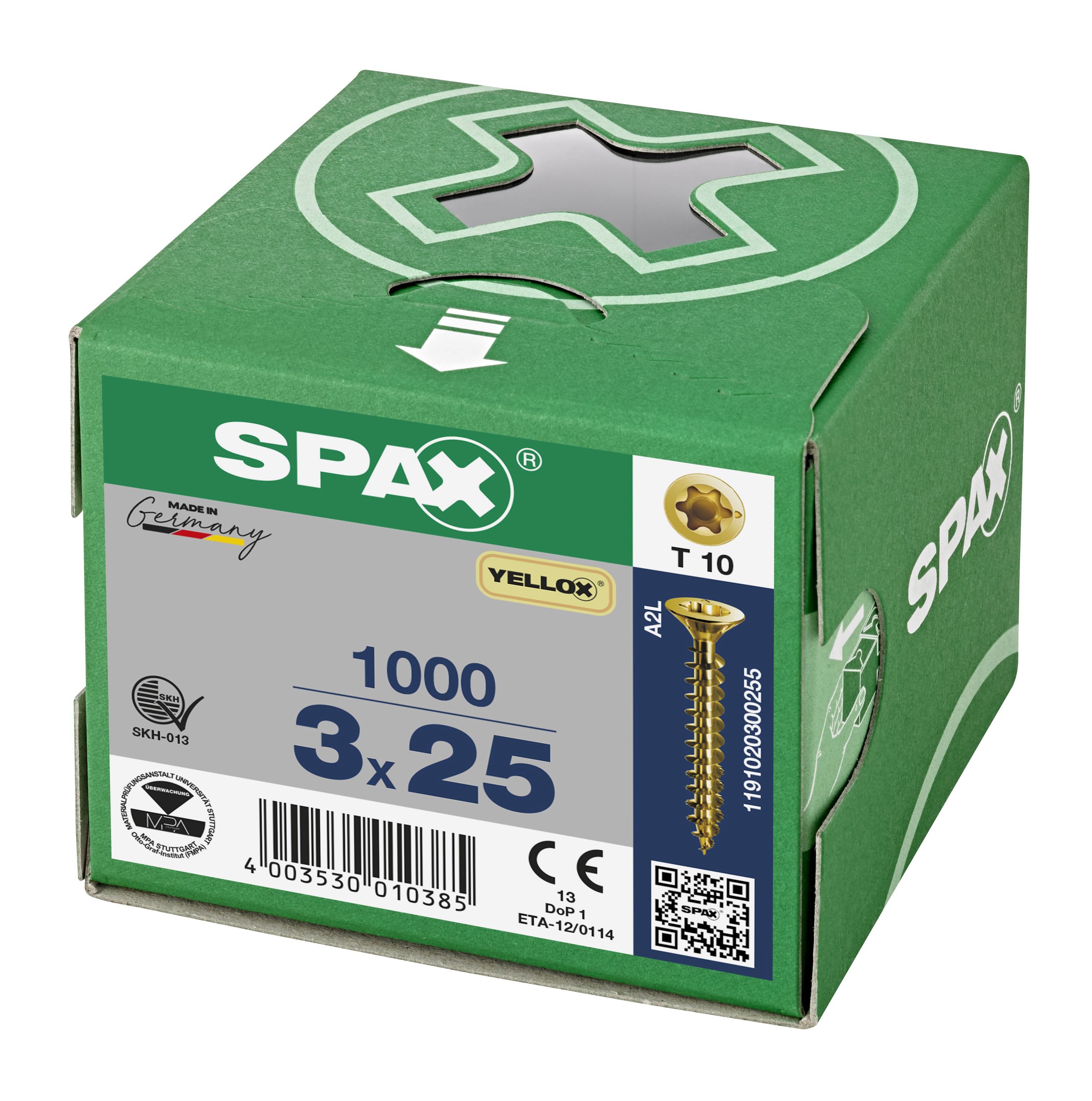 CABEZA PLANA SPAX-S NERVIOS DE FRENADO T-STAR PLUS T10 ROSCA COMPLETA YELLOX 1000 UD.