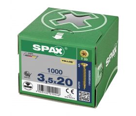 CABEZA MÚLTIPLE PLANA SPAX T-STAR PLUS T20 ROSCA COMPLETA YELLOX 1000 UD.