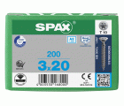 CABEZA PLANA SPAX-S A2 NERVIOS DE FRENADO T-STAR PLUS T10 ROSCA COMPLETA 200 UD.