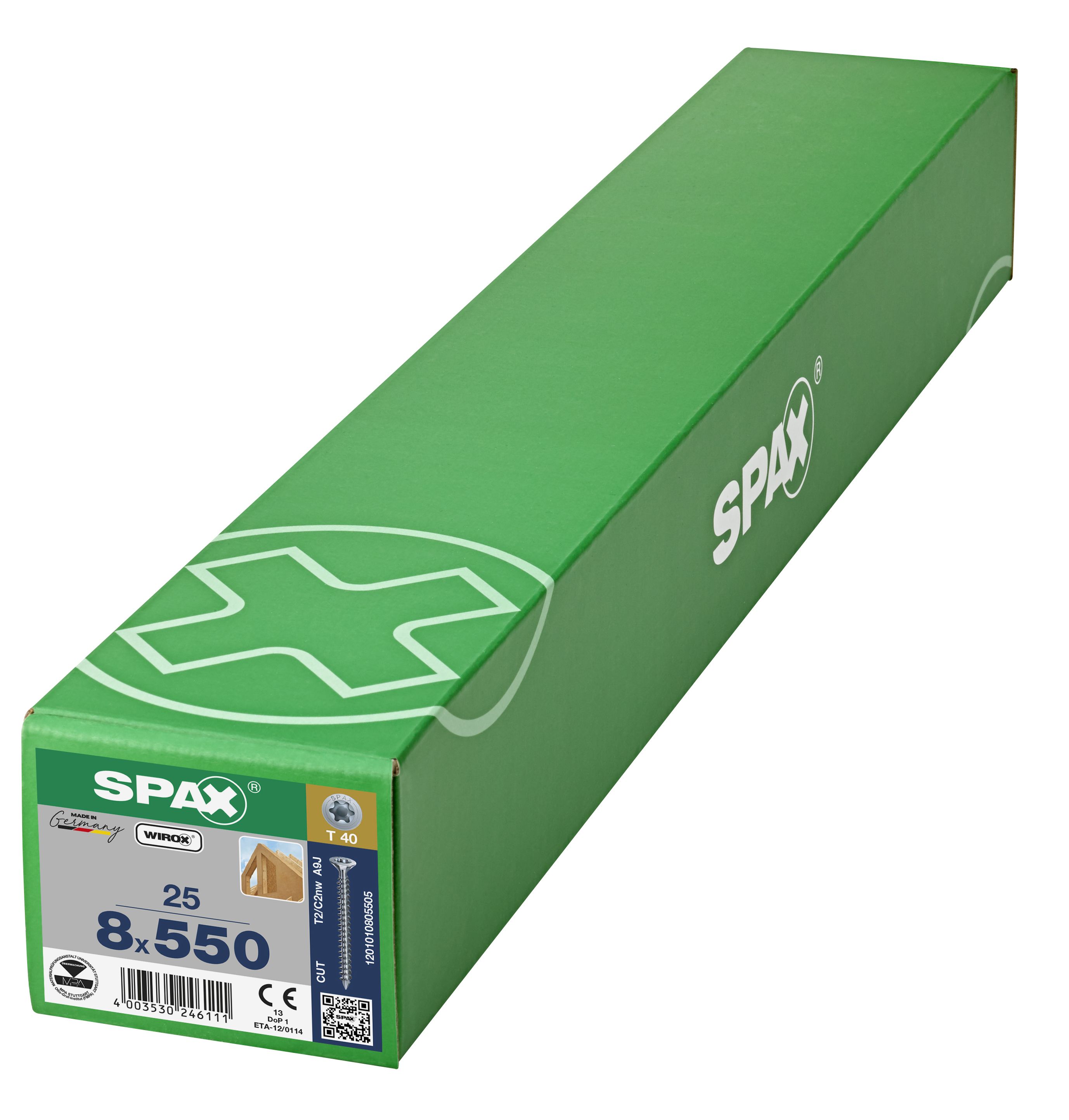 CABEZA MÚLTIPLE PLANA SPAX-S T-STAR PLUS T40 ROSCA COMPLETA CUT WIROX 25 UD.