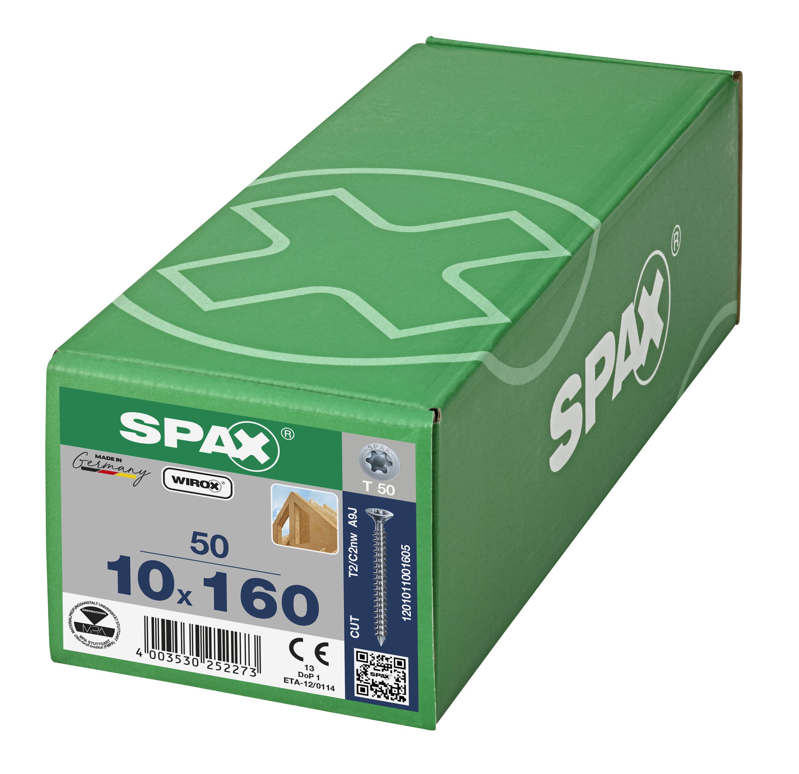 CABEZA MÚLTIPLE PLANA SPAX-S T-STAR PLUS T 50 ROSCA COMPLETA PUNTA CUT WIROX 50 UD.