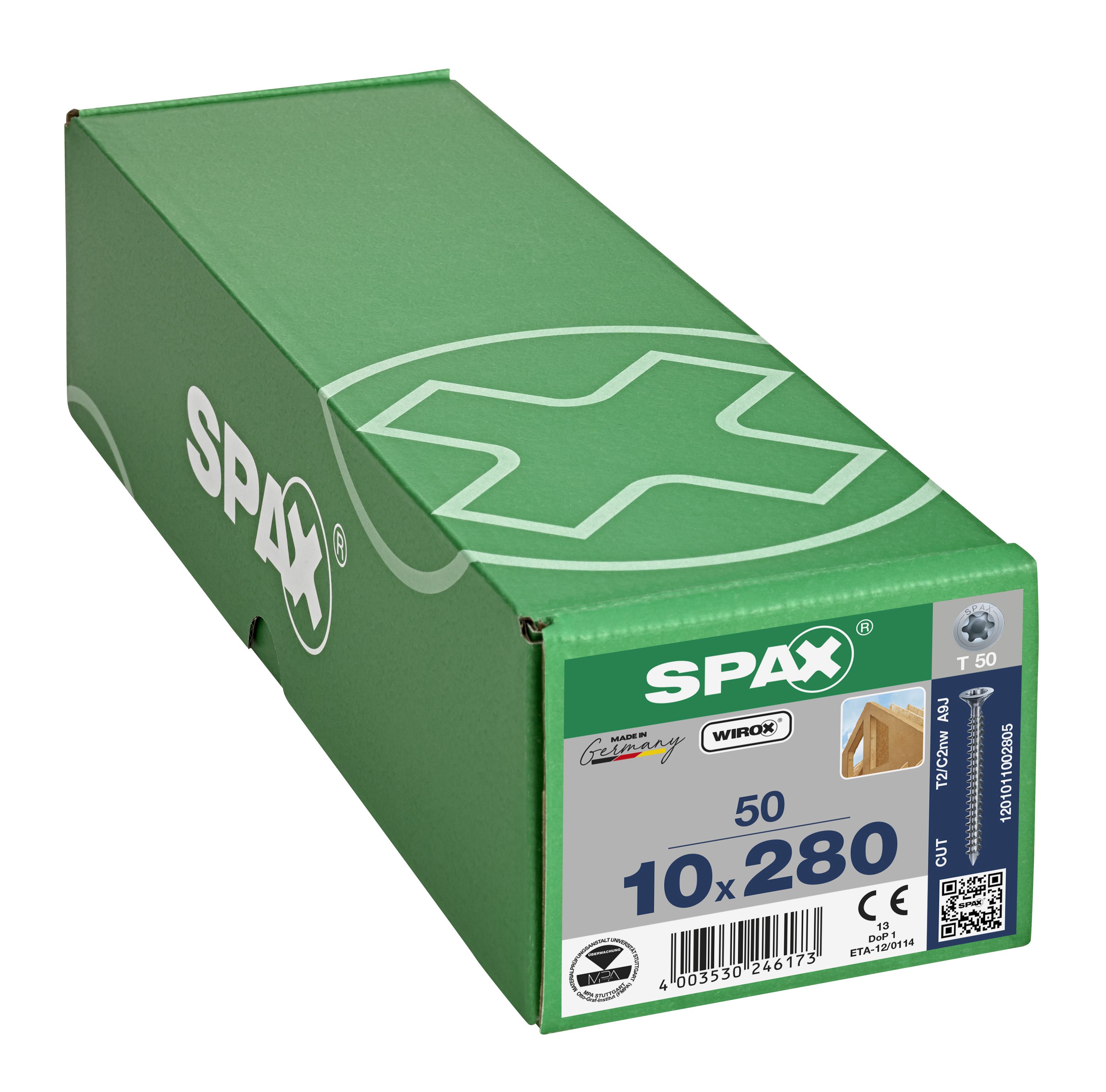 CABEZA MÚLTIPLE PLANA SPAX-S T-STAR PLUS T50 ROSCA COMPLETA CUT WIROX 50 UD.