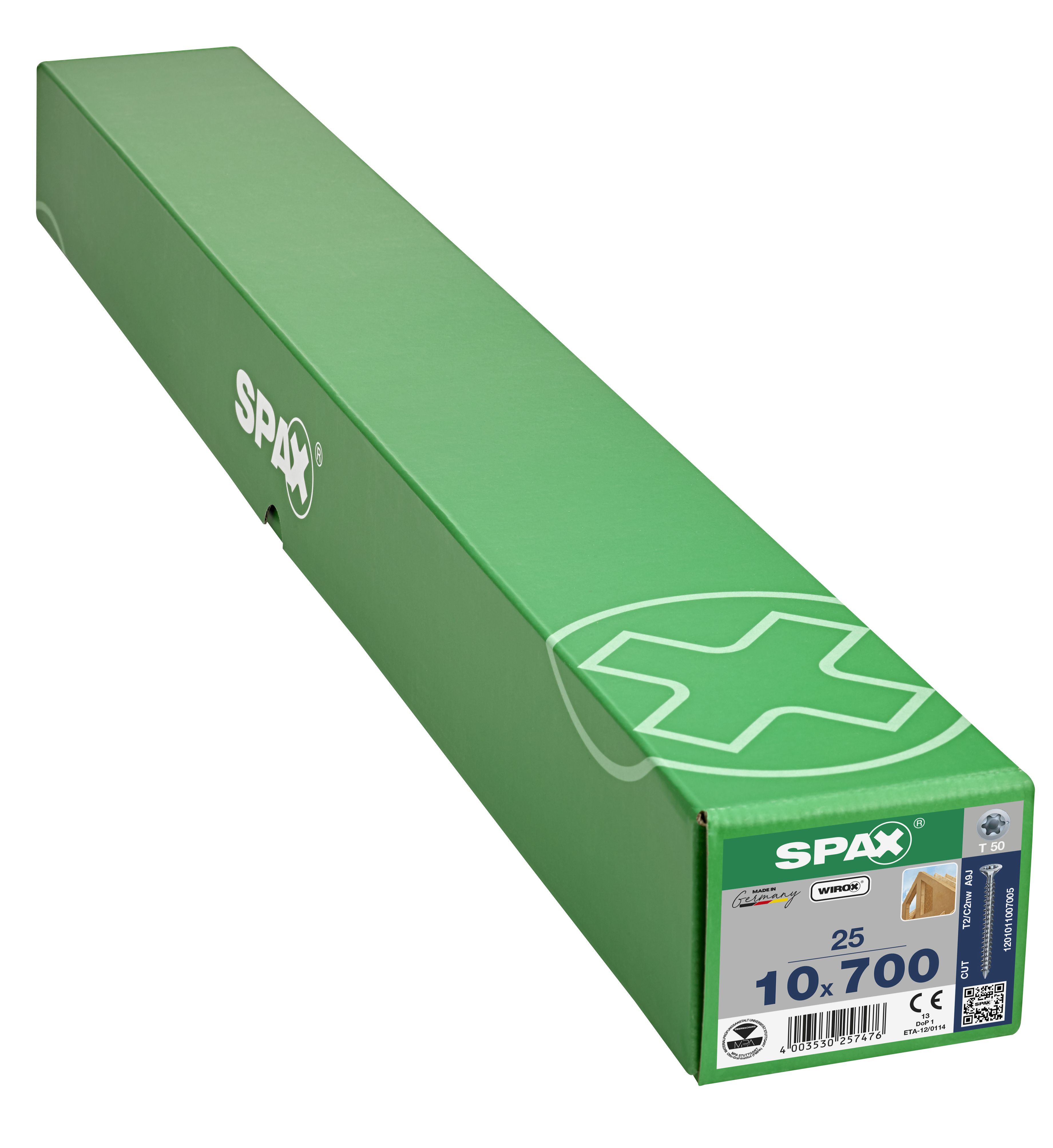 CABEZA MÚLTIPLE PLANA SPAX T-STAR PLUS T50 ROSCA COMPLETA WIROX 25 UD.