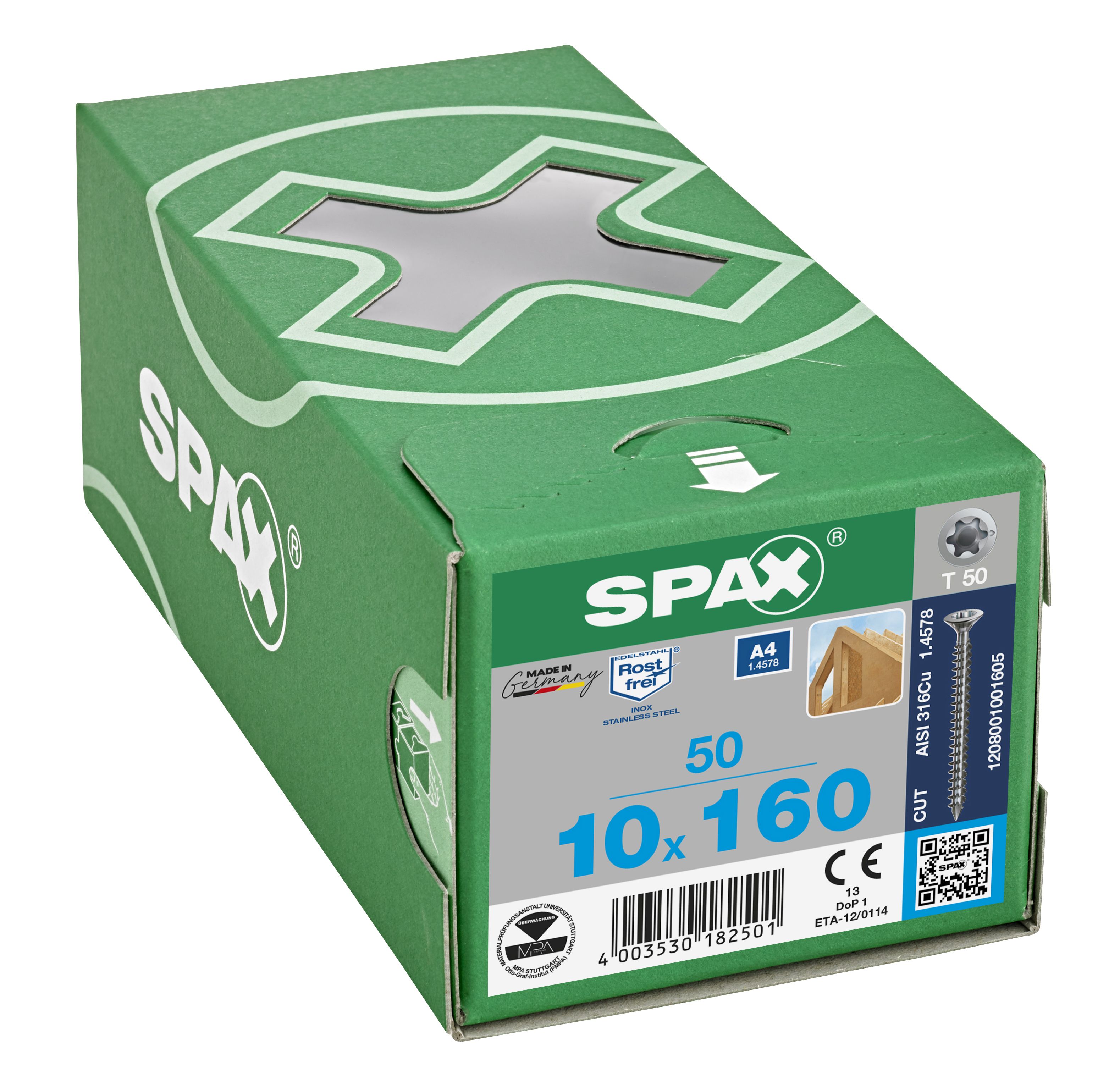 CABEZA MÚLTIPLE PLANA SPAX-S A4 T-STAR PLUS T50 ROSCA COMPLETA CUT 50 UD.