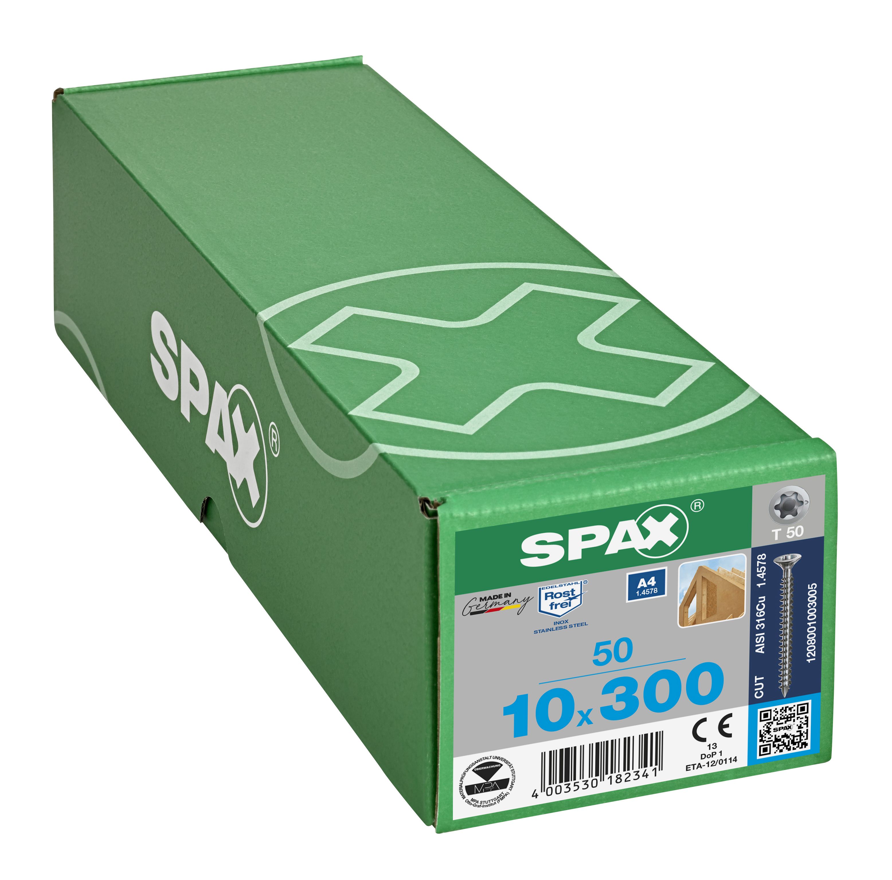 CABEZA MÚLTIPLE PLANA SPAX-S A4 T-STAR PLUS T50 ROSCA COMPLETA CUT 50 UD.